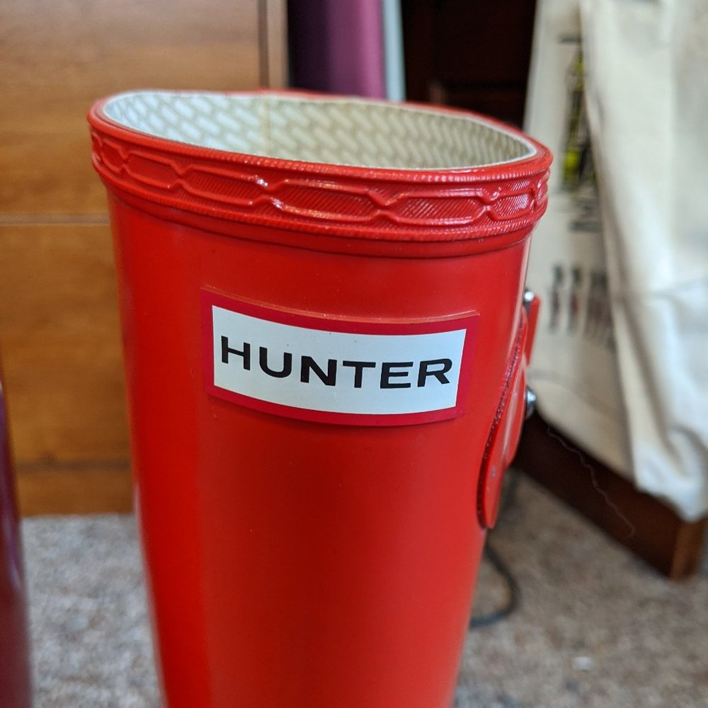 SOLD || Hunter Red Gloss Tall Boots - Picture 2 of 8